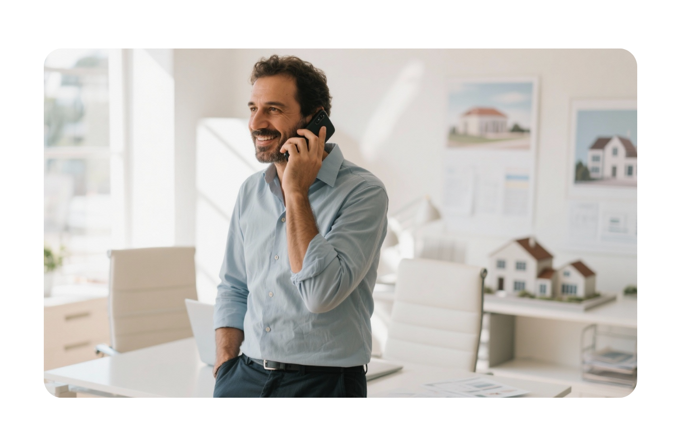 Agente de voz con inteligencia artificial para inmobiliarias gestionando llamadas y consultas de clientes